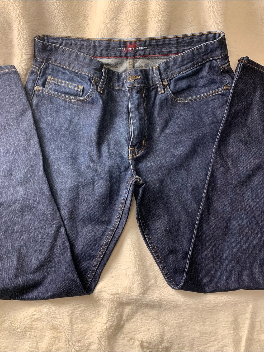 Johnston & Murphy Men’s Dark Indigo Slim Straight Jeans